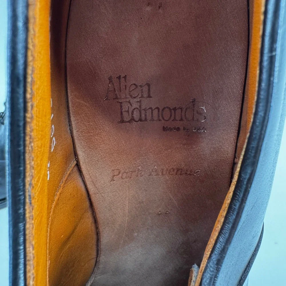 Allen Edmonds Park Avenue Black Leather Cap Toe Oxford Dress Shoes Mens 9.5 D